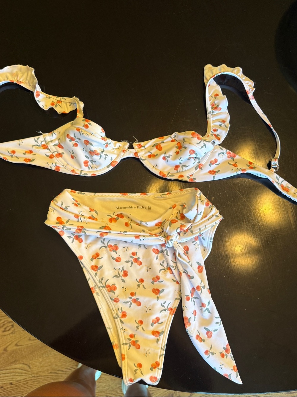 Abercrombie & Fitch White Cherry-Print Underwire Bikini swimsuit Set